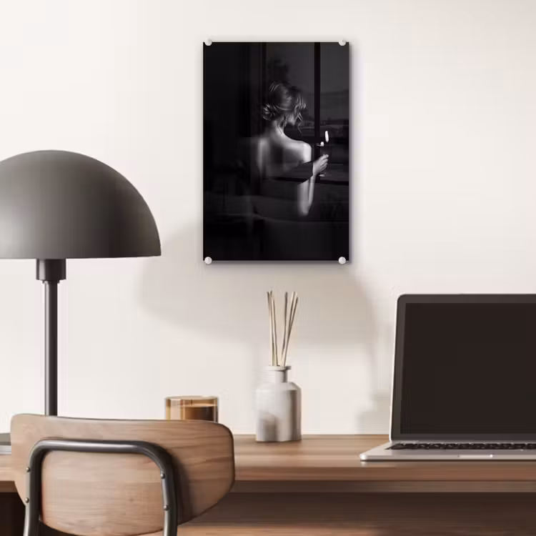Glas schilderij - Vrouw - Wijn - Jurk — 7