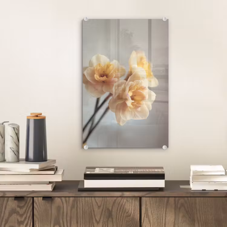 Glas schilderij - Narcissen - Geel - Bloemblaadjes — 2