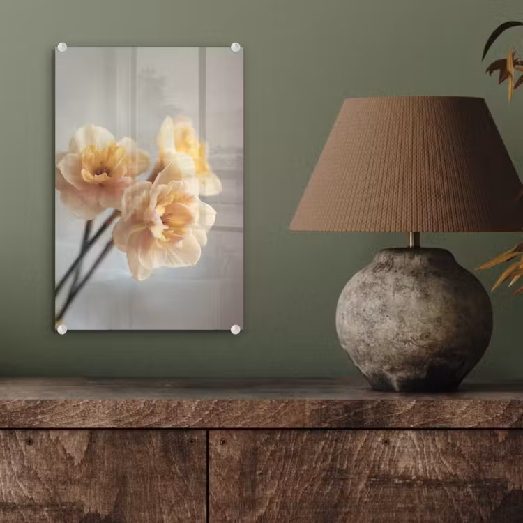Glas schilderij - Narcissen - Geel - Bloemblaadjes — 4