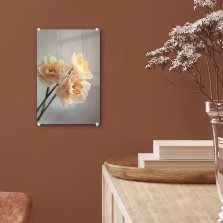 Glas schilderij - Narcissen - Geel - Bloemblaadjes — 6