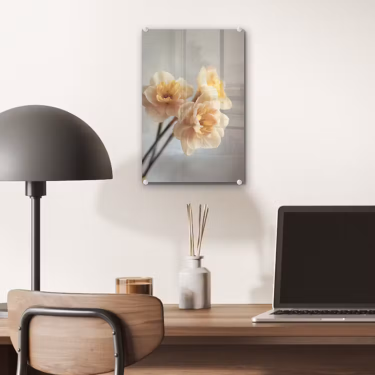 Glas schilderij - Narcissen - Geel - Bloemblaadjes — 7