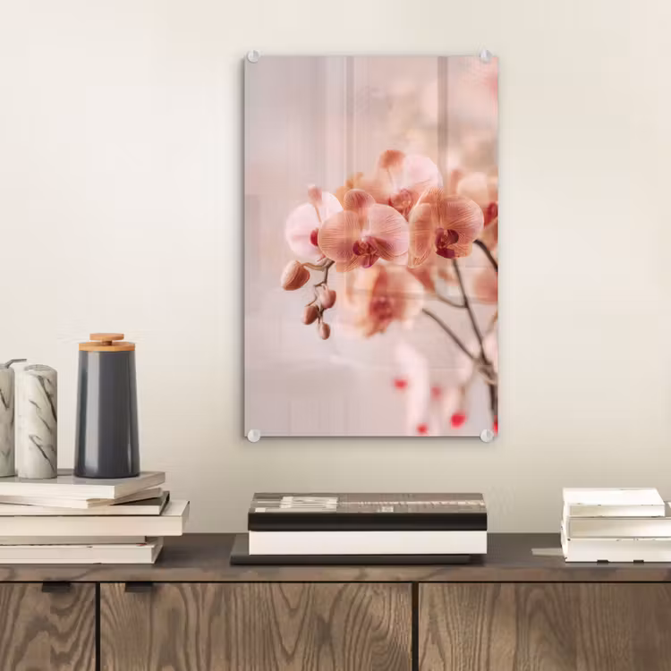 Glas schilderij - Orchidee - Bloemen - Roze - Bloemblaadjes — 2