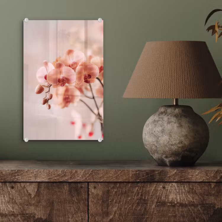 Glas schilderij - Orchidee - Bloemen - Roze - Bloemblaadjes — 4