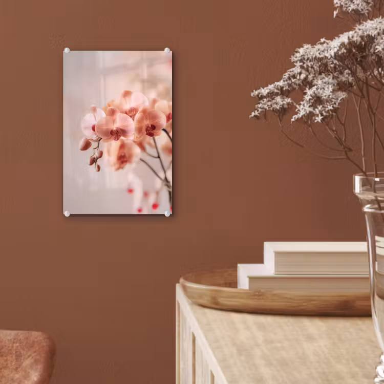 Glas schilderij - Orchidee - Bloemen - Roze - Bloemblaadjes — 6