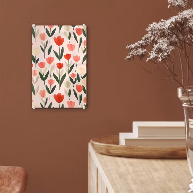 Glas schilderij - Tulpen - Modern - Roze — 6
