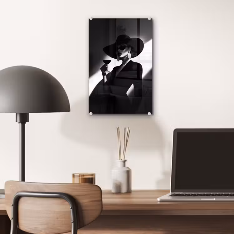 Glas schilderij - Vrouw - Wijn - Chic — 7