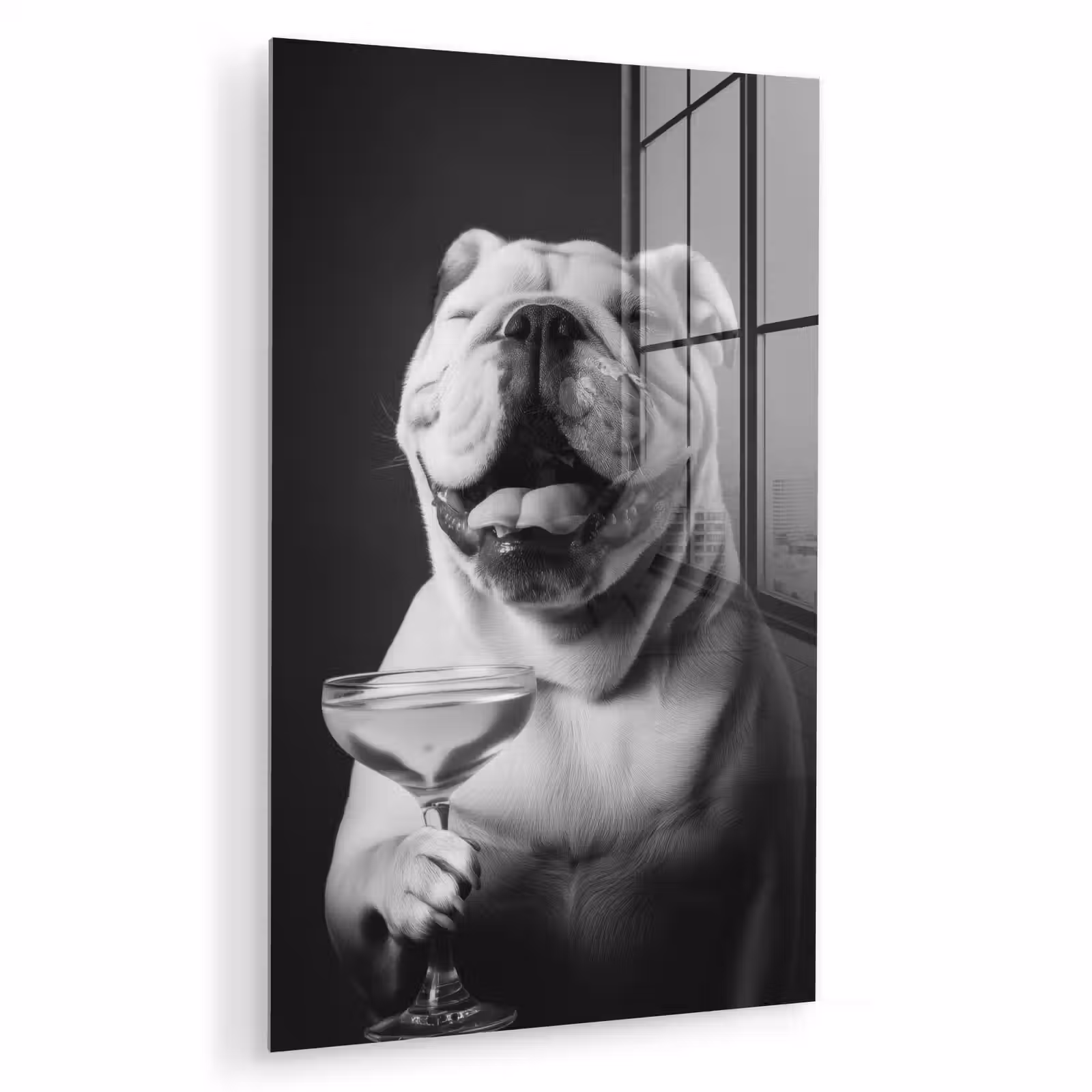 Glas schilderij - Buldog - Hond - Glas — 1