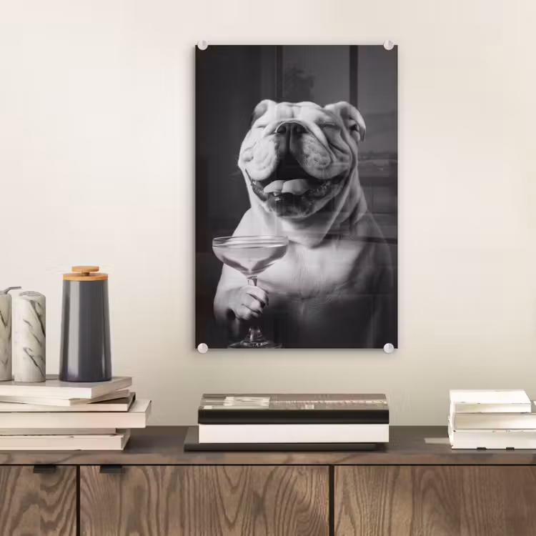 Glas schilderij - Buldog - Hond - Glas — 2