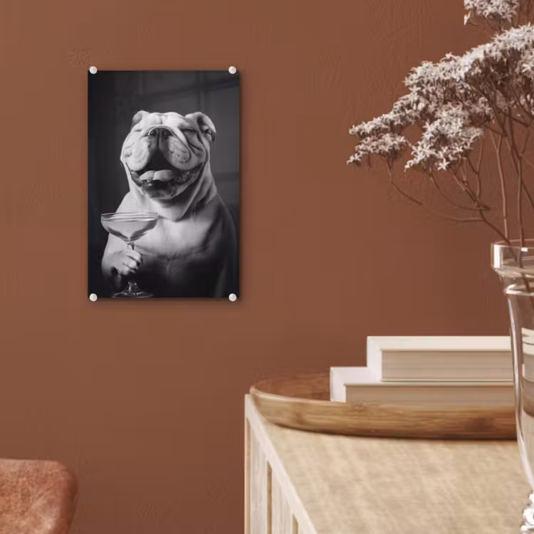 Glas schilderij - Buldog - Hond - Glas — 6