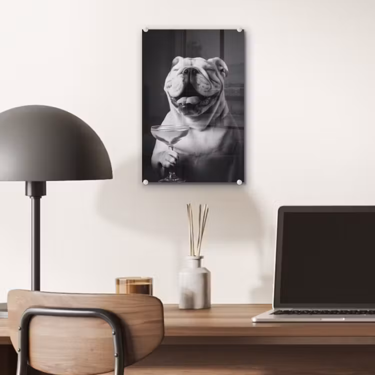 Glas schilderij - Buldog - Hond - Glas — 7