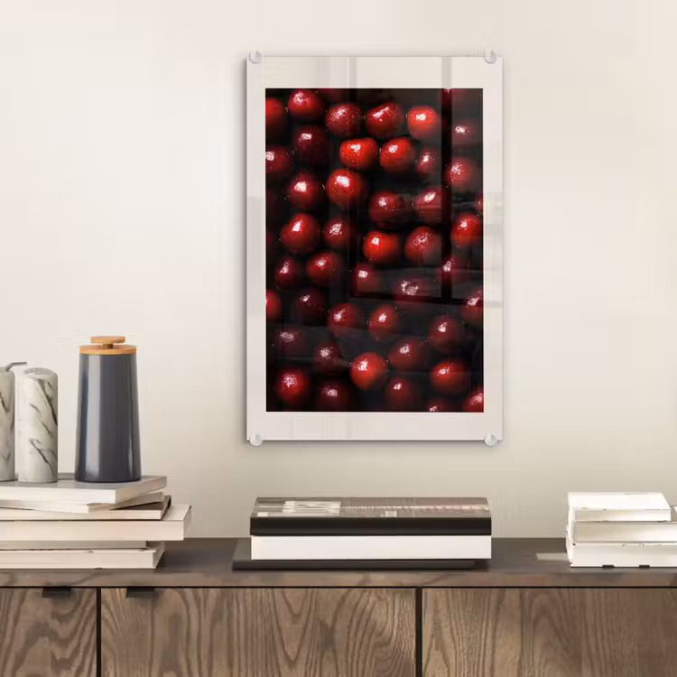 Glas schilderij - Kersen - Rood — 2