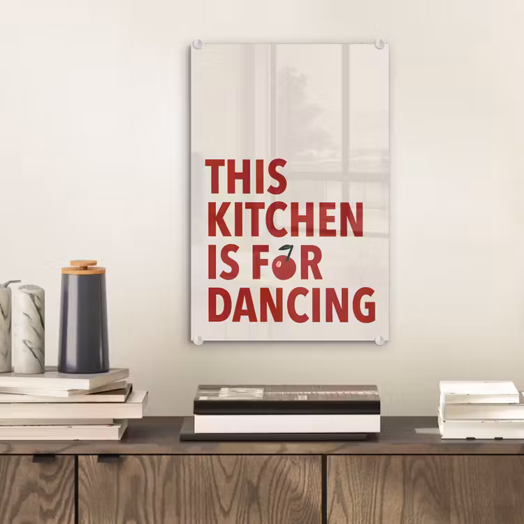 Glas schilderij - Rood - Quote - Kersen — 2