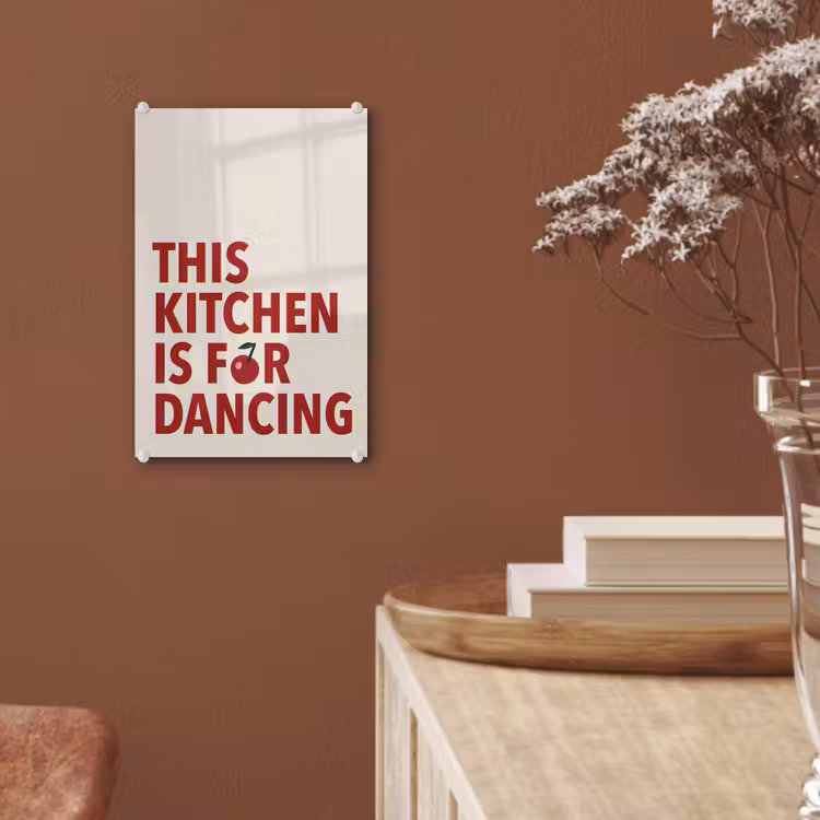 Glas schilderij - Rood - Quote - Kersen — 6