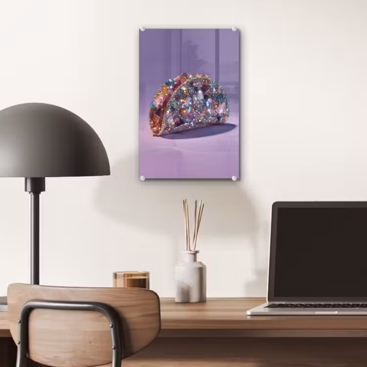 Glas schilderij - Edelstenen - Glitters - Paars - Kleurrijk — 7