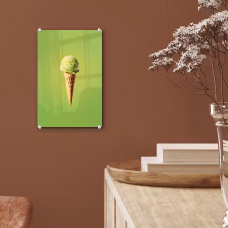 Glas schilderij - Hoorntje - Schepijs - Groen — 6