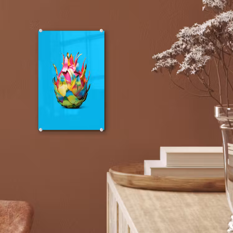 Glas schilderij - Drakenfruit - Blauw - Levendig — 6
