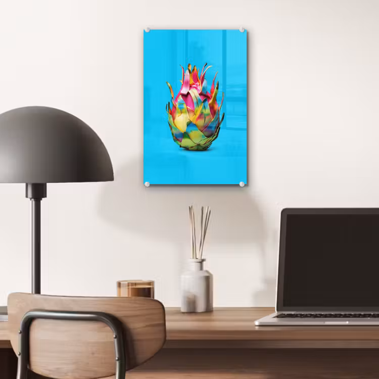 Glas schilderij - Drakenfruit - Blauw - Levendig — 7