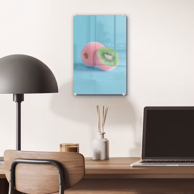 Glas schilderij - Kiwi - Blauw - Surrealistisch — 7