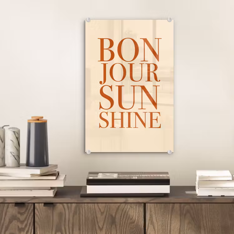 Glas schilderij - Oranje - Quote - Sun — 2