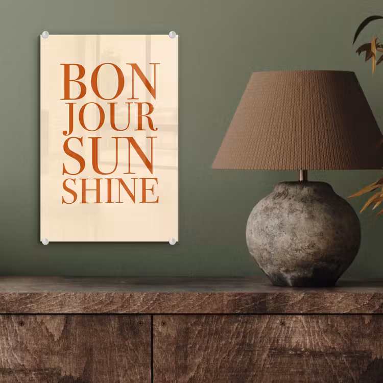 Glas schilderij - Oranje - Quote - Sun — 4