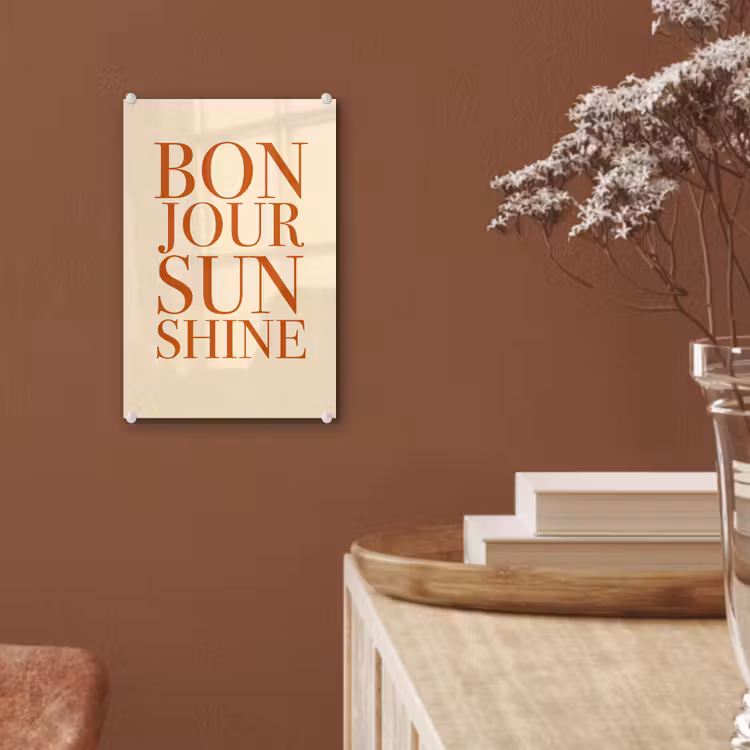 Glas schilderij - Oranje - Quote - Sun — 6