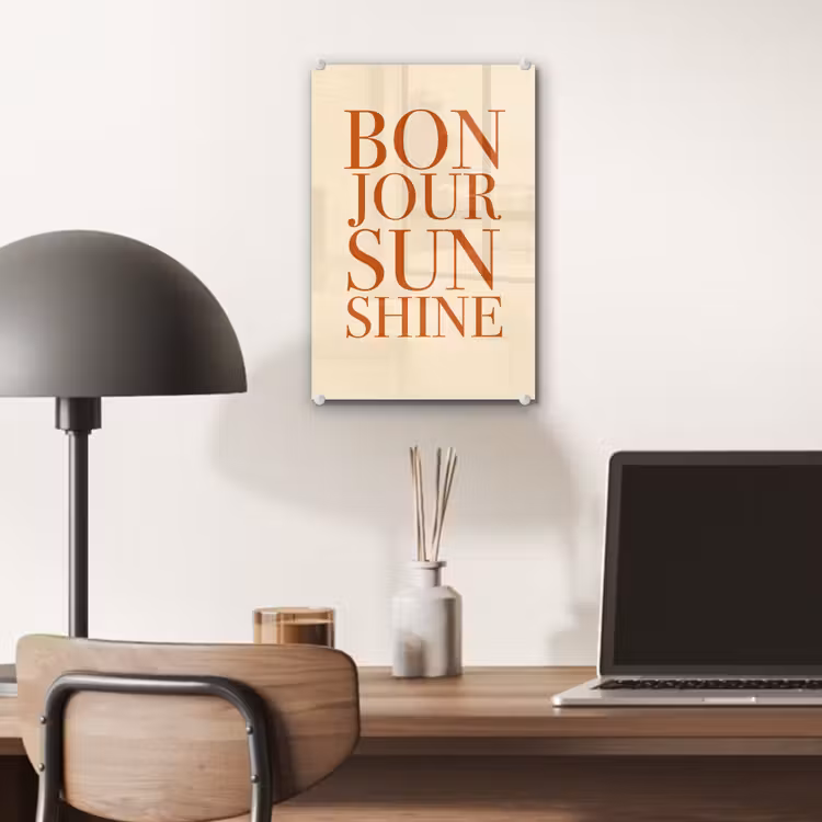 Glas schilderij - Oranje - Quote - Sun — 7