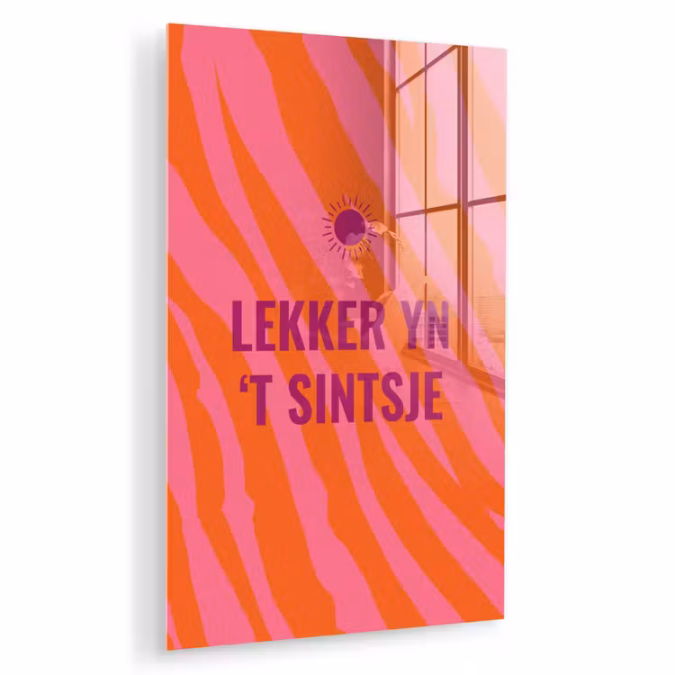 Glas schilderij - Quote - Zomer - Roze — 1