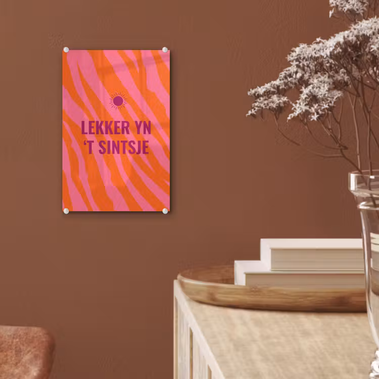 Glas schilderij - Quote - Zomer - Roze — 6