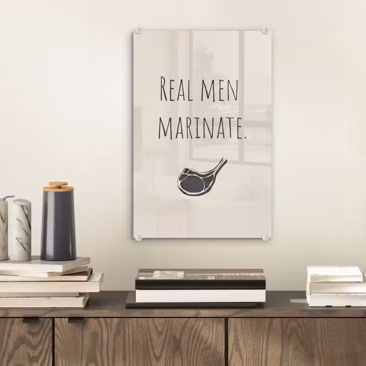 Glas schilderij - Vlees - Minimalistisch - Beige - Quote — 2