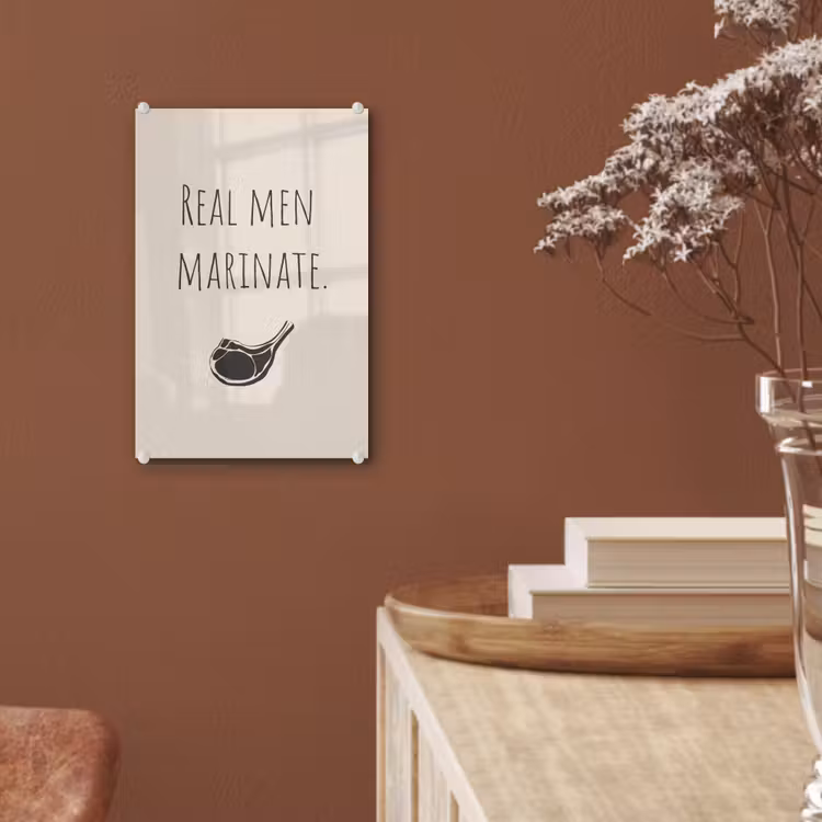 Glas schilderij - Vlees - Minimalistisch - Beige - Quote — 6