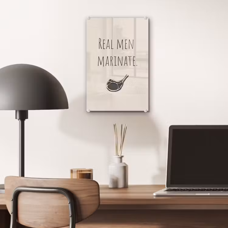 Glas schilderij - Vlees - Minimalistisch - Beige - Quote — 7