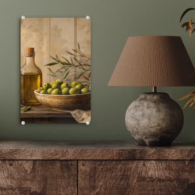 Glas schilderij - Olijven - Stilleven - Vintage — 4