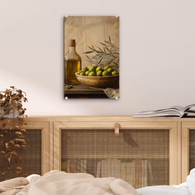 Glas schilderij - Olijven - Stilleven - Vintage — 5