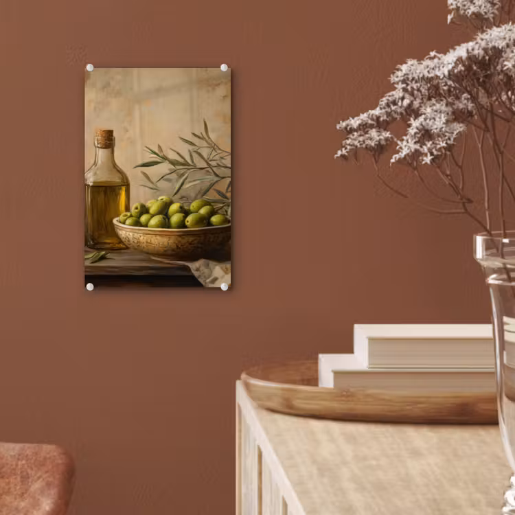 Glas schilderij - Olijven - Stilleven - Vintage — 6
