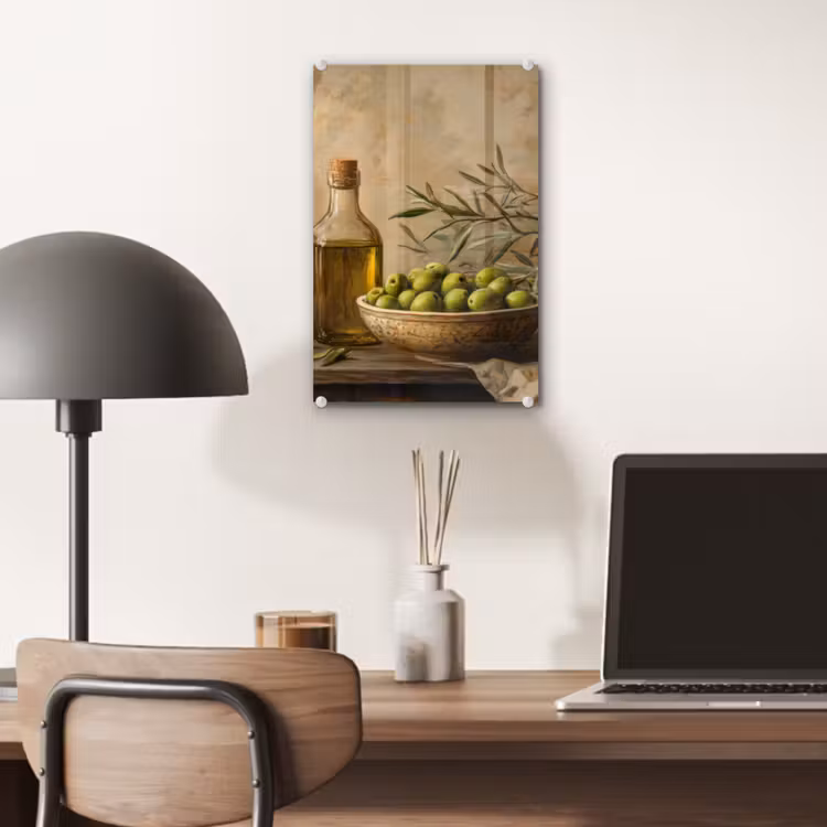 Glas schilderij - Olijven - Stilleven - Vintage — 7
