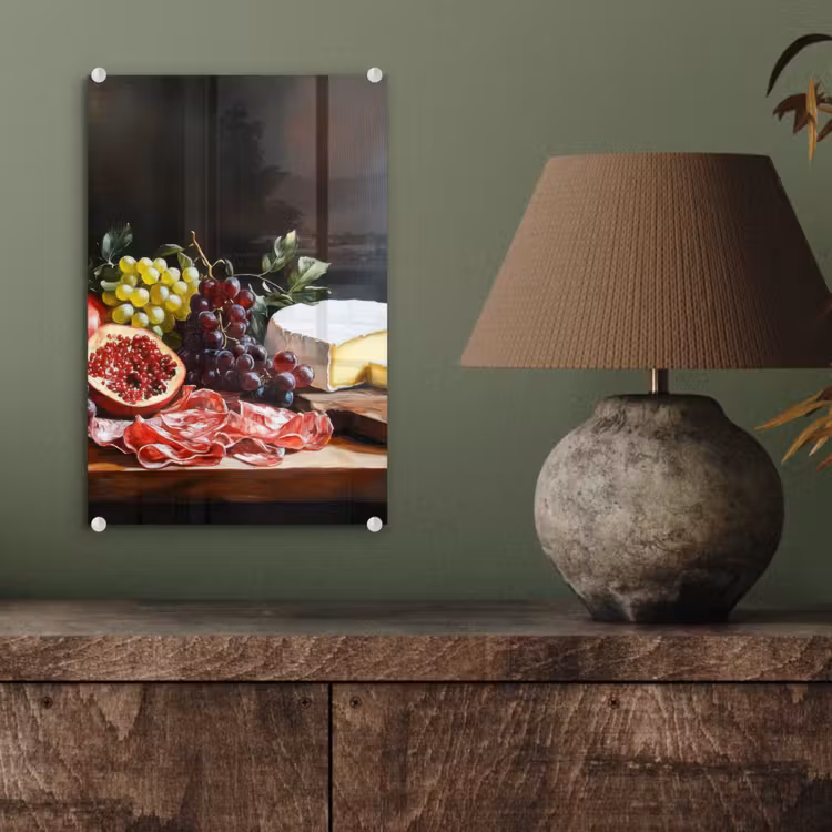 Glas schilderij - Borrelplank - Stilleven - Vintage — 4