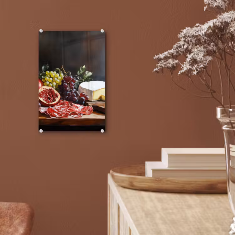 Glas schilderij - Borrelplank - Stilleven - Vintage — 6