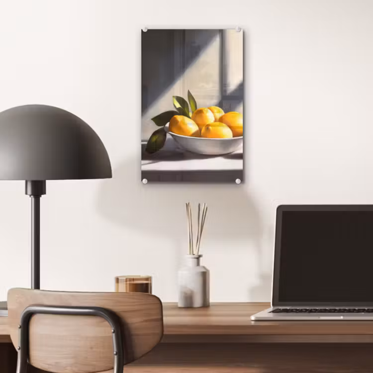 Glas schilderij - Citroenen - Stilleven - Geel — 7