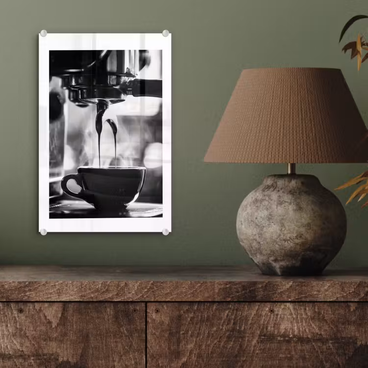 Glas schilderij - Coffee - Espresso - Koffiemachine - Kop — 4