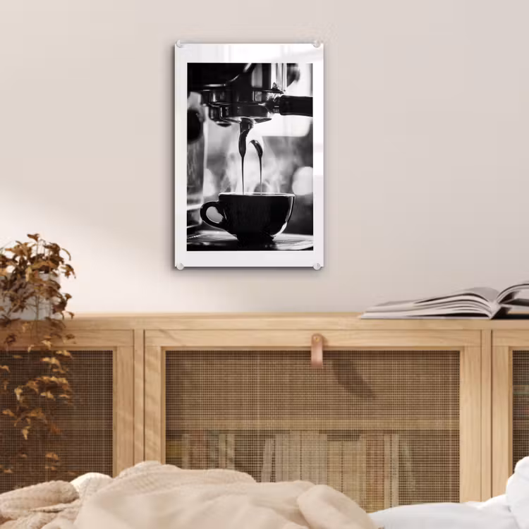 Glas schilderij - Coffee - Espresso - Koffiemachine - Kop — 5