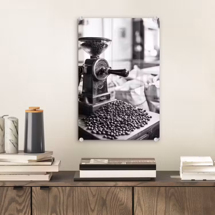 Glas schilderij - Koffiemolen - Gemalen - Vintage — 2