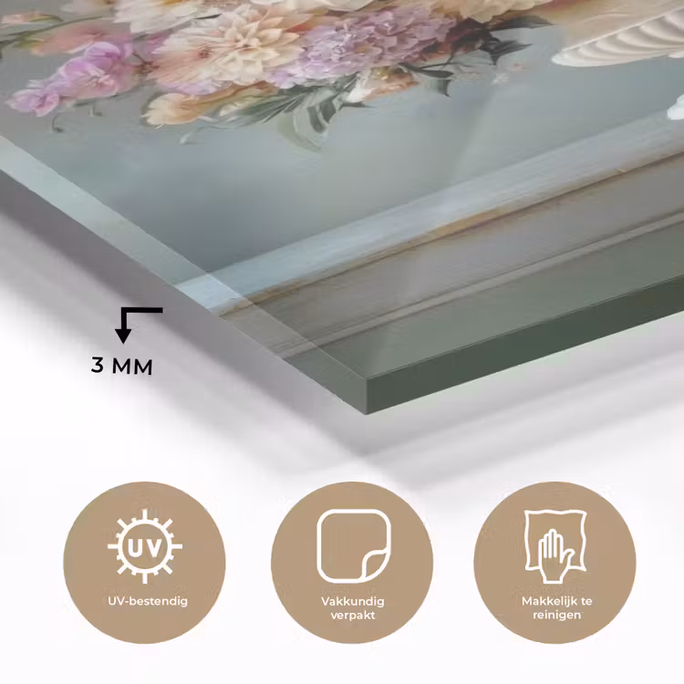 Glas schilderij - Orchidee - Boeket - Vaas - Bloemen — 3