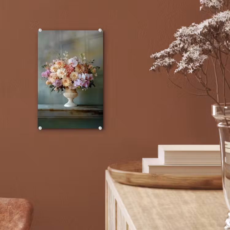 Glas schilderij - Orchidee - Boeket - Vaas - Bloemen — 6