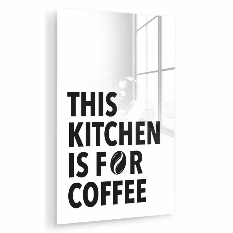 Glas schilderij - Quotes - Koffie - Bonen - Modern — 1