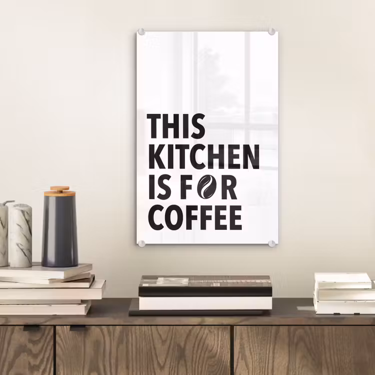Glas schilderij - Quotes - Koffie - Bonen - Modern — 2