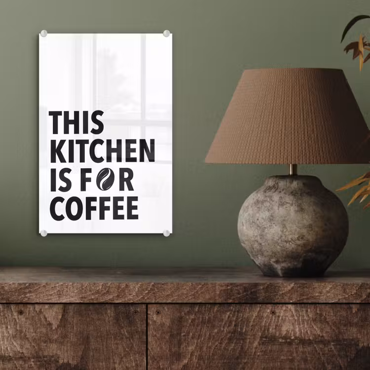 Glas schilderij - Quotes - Koffie - Bonen - Modern — 4