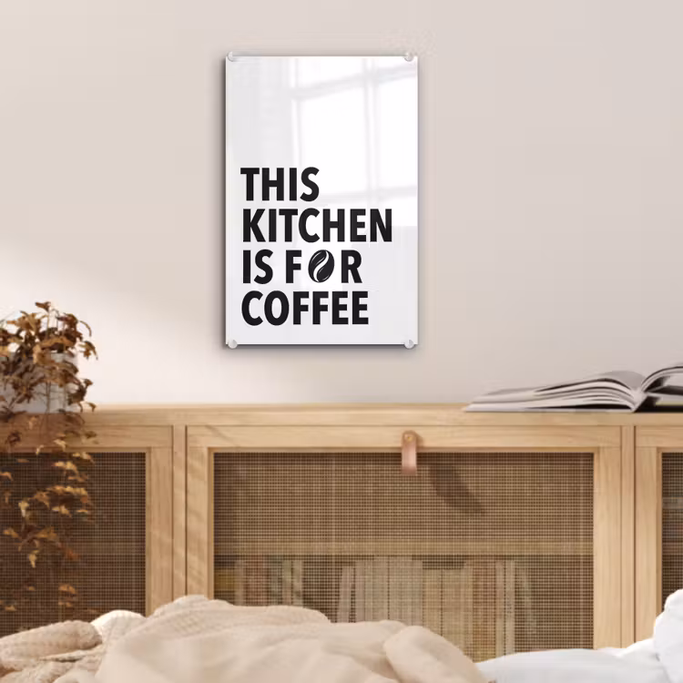 Glas schilderij - Quotes - Koffie - Bonen - Modern — 5