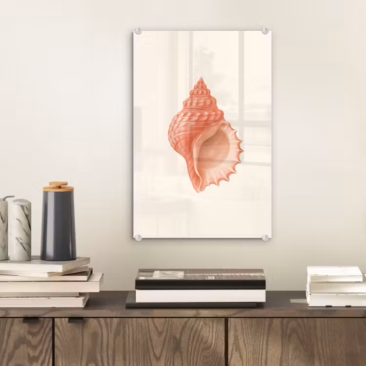 Glas schilderij - Schelp - Roze - Structuur — 2