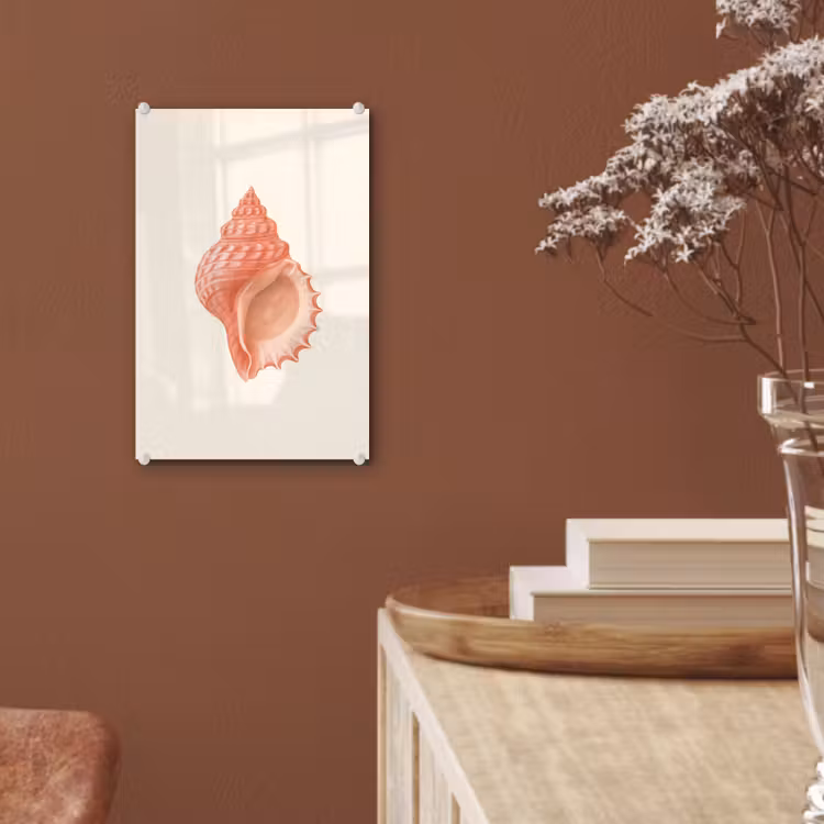 Glas schilderij - Schelp - Roze - Structuur — 6