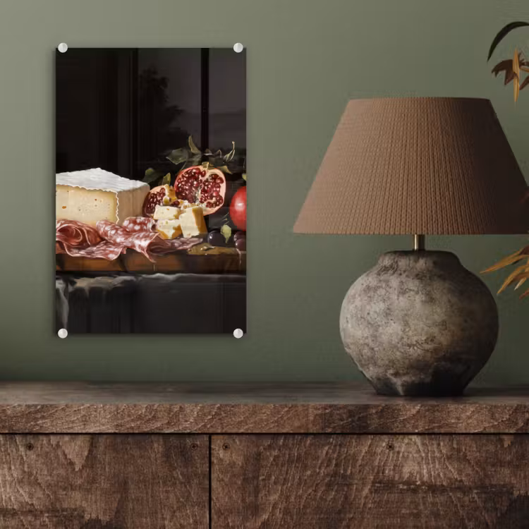 Glas schilderij - Stilleven - Vintage - Borrelplank — 4